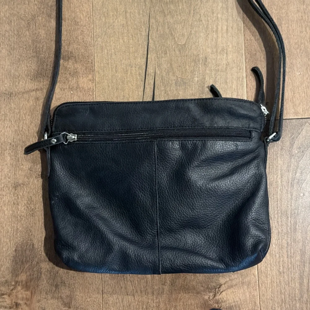 Crossbody Bag Wise Owl Genuine Leather Adjustable Strap Zipper Used - Picture 4 of 5